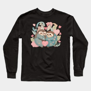 Cute Sloths Couple Long Sleeve T-Shirt